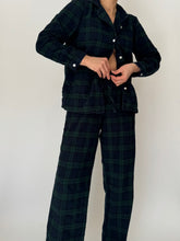 Load image into Gallery viewer, L.L. Bean Green and Blue Plaid Flannel PJs