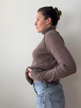 Load image into Gallery viewer, Brown Cotton Turtleneck