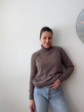 Load image into Gallery viewer, Brown Cotton Turtleneck
