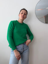 Load image into Gallery viewer, Green Sweater With Scallop Hem