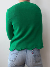 Load image into Gallery viewer, Green Sweater With Scallop Hem