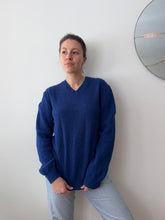 Load image into Gallery viewer, Royal Blue V-Neck Wool Sweater
