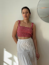Load image into Gallery viewer, Gingham Cropped Blouse