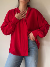 Load image into Gallery viewer, Red Silk Blouse