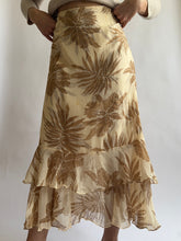 Load image into Gallery viewer, Brown And Cream Silk Skirt
