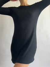 Load image into Gallery viewer, Black Ribbed Mini Dress
