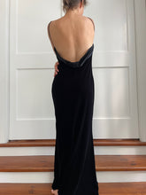 Load image into Gallery viewer, Black Velvet Low Back Gown
