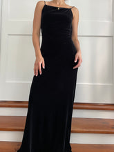 Load image into Gallery viewer, Black Velvet Low Back Gown
