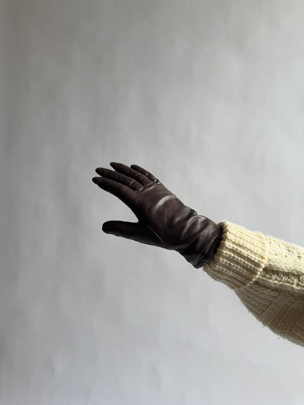 Deep Brown Leather Gloves