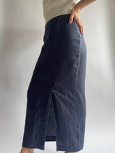 Load image into Gallery viewer, Deep Blue Linen Skirt

