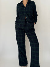 Load image into Gallery viewer, L.L. Bean Green and Blue Plaid Flannel PJs
