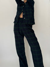 Load image into Gallery viewer, L.L. Bean Green and Blue Plaid Flannel PJs
