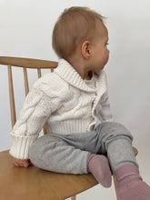 Load image into Gallery viewer, White Baby Cardigan 6-12M
