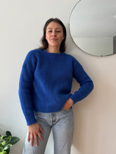 Load image into Gallery viewer, Cobalt Blue Knit Crew Neck Sweater
