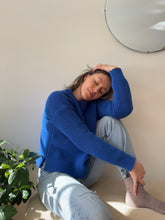 Load image into Gallery viewer, Cobalt Blue Knit Crew Neck Sweater
