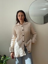 Load image into Gallery viewer, LL Bean Cream Cable Knit Long Cardigan
