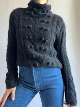Load image into Gallery viewer, Hand Knit Black Turtleneck
