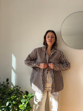 Load image into Gallery viewer, Tan and Brown Striped Button-Down
