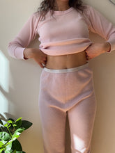 Load image into Gallery viewer, Light Pink Vintage Thermal Long Sleeve and Legging Set
