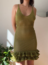 Load image into Gallery viewer, Green Crochet Mini Dress
