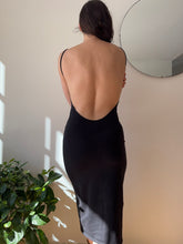 Load image into Gallery viewer, Black Cotton Midi Dress with Low Back

