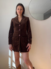 Load image into Gallery viewer, Vintage Chocolate Brown Velvet Blazer
