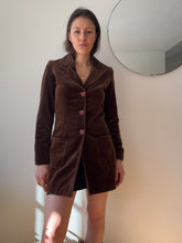 Load image into Gallery viewer, Vintage Chocolate Brown Velvet Blazer
