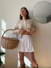 Load image into Gallery viewer, White Cotton Frilly Mini Skirt
