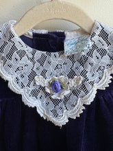 Load image into Gallery viewer, Vintage Purple Velvet Baby Dress
