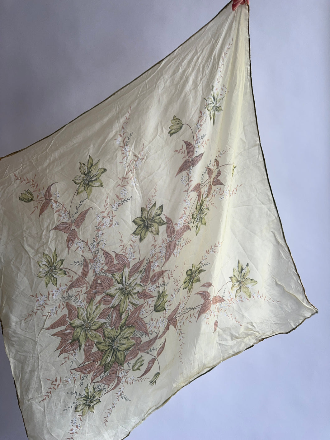 Vintage Silk Floral Scarf