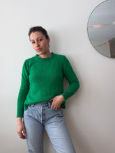 Load image into Gallery viewer, Green Sweater With Scallop Hem
