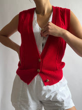 Load image into Gallery viewer, Cherry Red Vintage Vest
