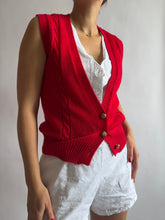 Load image into Gallery viewer, Cherry Red Vintage Vest
