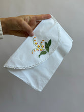 Load image into Gallery viewer, Vintage Lingerie Pouch With Yellow Flowers
