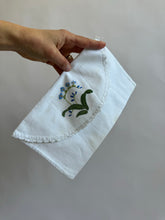 Load image into Gallery viewer, Vintage Lingerie Pouch With Blue Flowers
