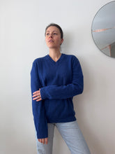 Load image into Gallery viewer, Royal Blue V-Neck Wool Sweater
