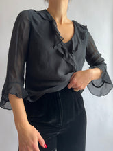 Load image into Gallery viewer, Black Silk Blouse
