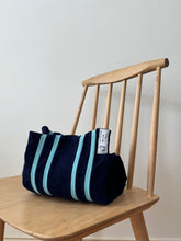 Load image into Gallery viewer, Wool Blue Stripe Scarf
