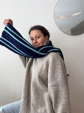 Load image into Gallery viewer, Wool Blue Stripe Scarf
