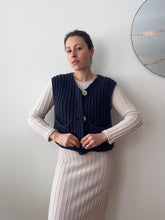 Load image into Gallery viewer, Chunky Knit Navy Vest
