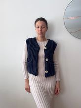 Load image into Gallery viewer, Chunky Knit Navy Vest
