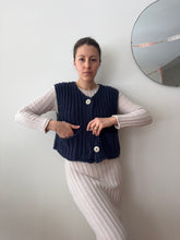 Load image into Gallery viewer, Chunky Knit Navy Vest
