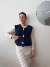 Load image into Gallery viewer, Chunky Knit Navy Vest

