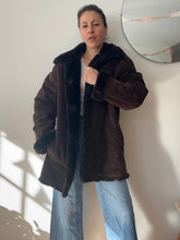 Load image into Gallery viewer, Deep Brown Suede Coat
