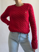 Load image into Gallery viewer, Cherry Red Cable Knit

