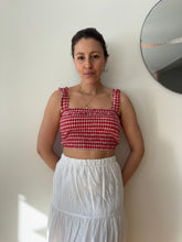 Load image into Gallery viewer, Gingham Cropped Blouse
