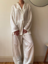 Load image into Gallery viewer, White Striped Satin Pj Set
