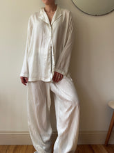 Load image into Gallery viewer, White Striped Satin Pj Set
