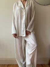 Load image into Gallery viewer, White Striped Satin Pj Set
