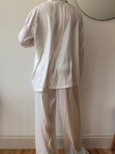 Load image into Gallery viewer, White Striped Satin Pj Set
